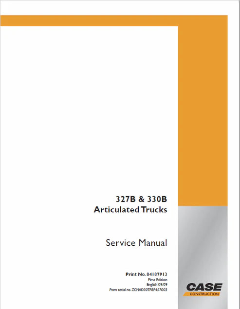 Case 327B, 330B Articulated Dump Trucks Pdf Repair and Service Manual