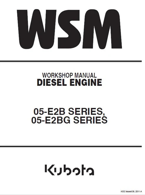 Kubota 05-E2B, 05-E2BG Engine Pdf Repair and Service Manual