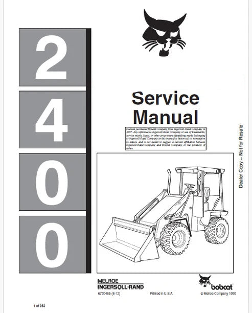 Bobcat 2400 Articulated Loader Pdf Repair and Service Manual