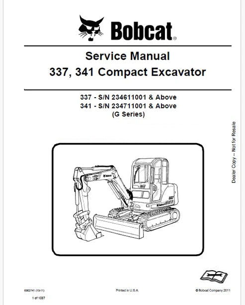 Bobcat 341 Excavator Pdf Repair and Service Manual