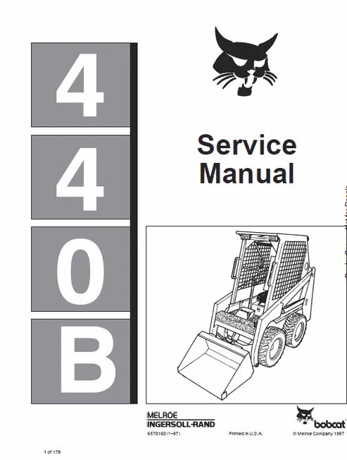 Bobcat 440B Skid Steer Loader Pdf Repair and Service Manual