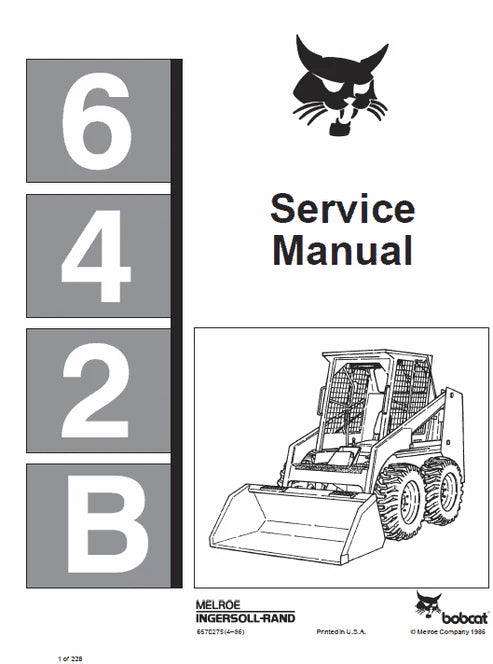 Bobcat 642B Skid Steer Loader Pdf Repair and Service Manual