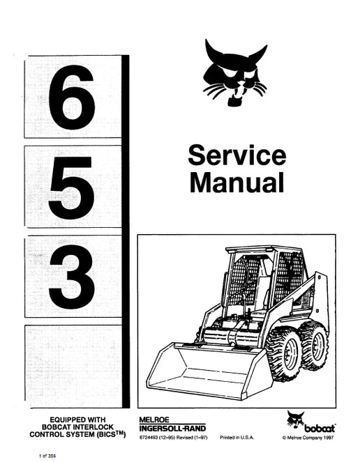 Bobcat 653 Skid Steer Loader Pdf Repair and Service Manual