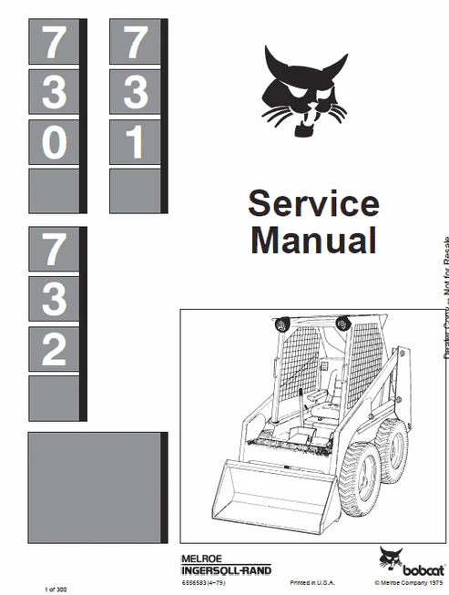 Bobcat 730, 731, 732 Skid Steer Loader Pdf Repair and Service Manual