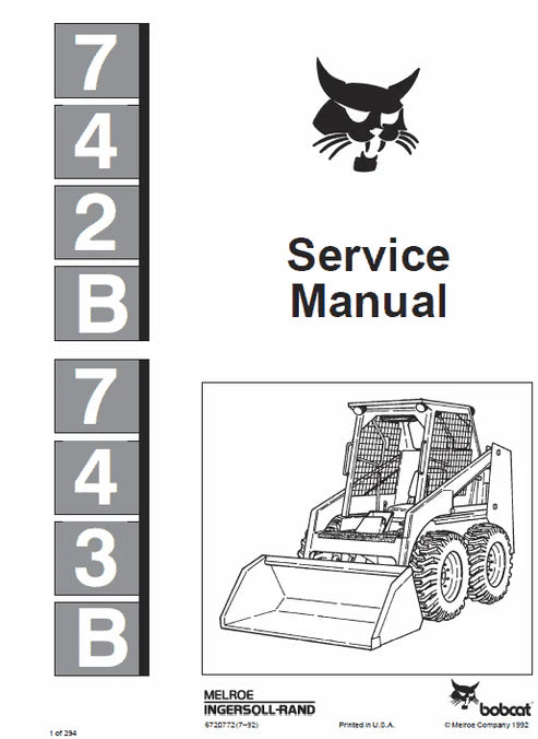 Bobcat 742B, 743B Skid Steer Loader Pdf Repair and Service Manual