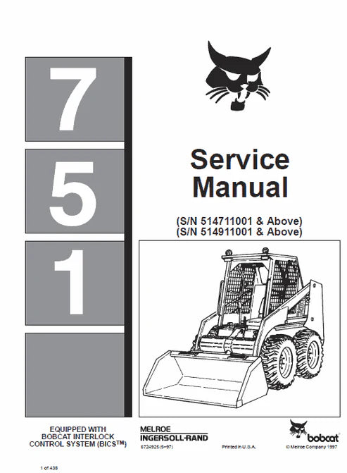 Bobcat 751 Skid Steer Loader Pdf Repair and Service Manual
