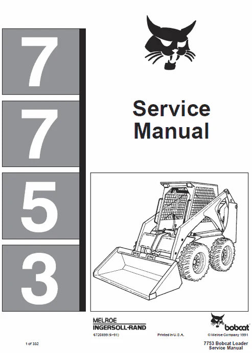 Bobcat 7753 Skid Steer Loader Pdf Repair and Service Manual