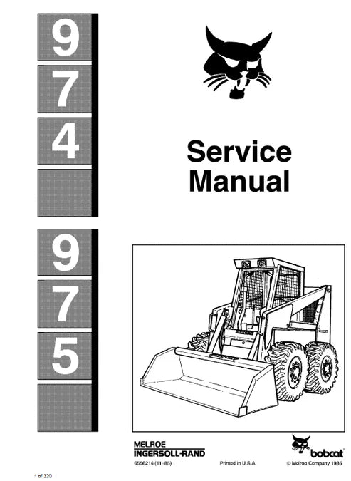Bobcat 974, 975 Skid Steer Loader Pdf Repair and Service Manual