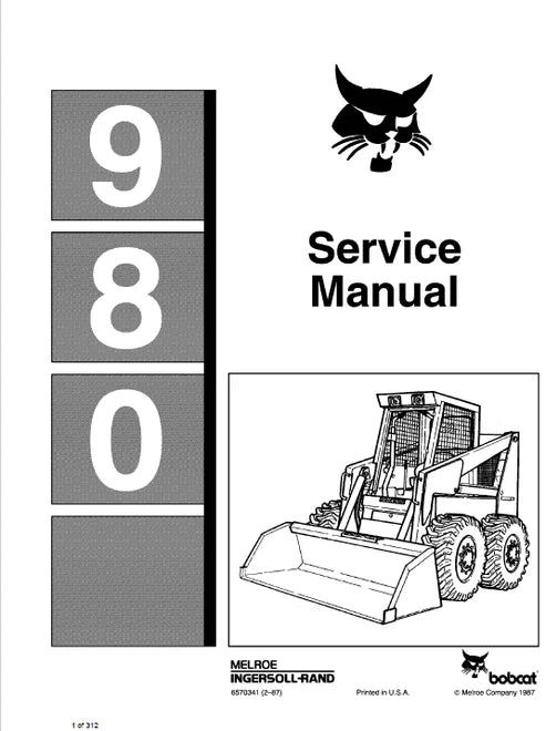 Bobcat 980 Skid Steer Loader Pdf Repair and Service Manual