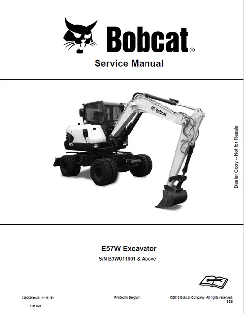 Bobcat E57W Excavator Pdf Repair and Service Manual