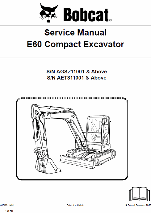Bobcat E60 Compact Excavator Pdf Repair and Service Manual