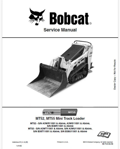 Bobcat MT52 Mini Track Loader Pdf Repair and Service Manual (Pb no. 6986859enUS)