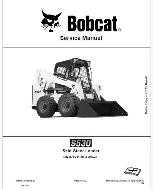 Bobcat S530 Skid Steer Loader Pdf Repair and Service Manual (Pb no. 6989670enUS)