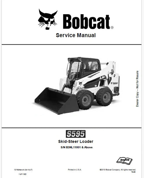 Bobcat S595 Skid Steer Loader Pdf Repair and Service Manual (Pb no. 7274925enUS)