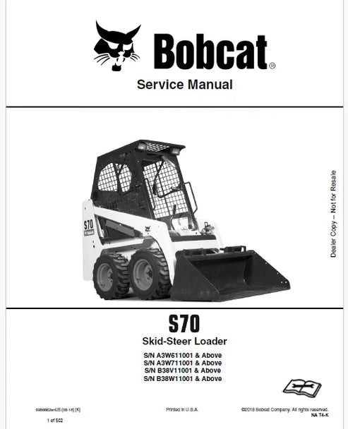 Bobcat S70 Skid Steer Loader Pdf Repair and Service Manual