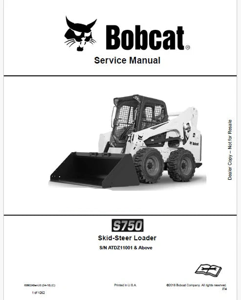 Bobcat S750 Skid Steer Loader Pdf Repair and Service Manual (Pb no. 6990249enUS)