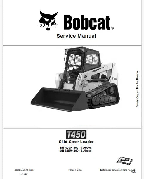 Bobcat T450 Compact Track Loader Pdf Repair and Service Manual (Pb no. 6990394enUS)