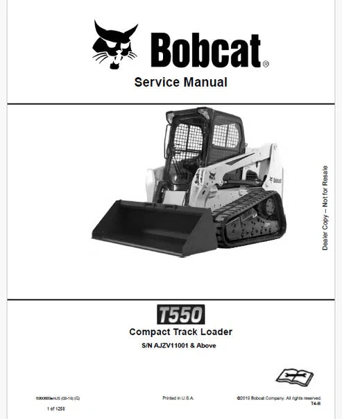 Bobcat T550 Compact Track Loader Pdf Repair and Service Manual (Pb no. 6990689enUS)