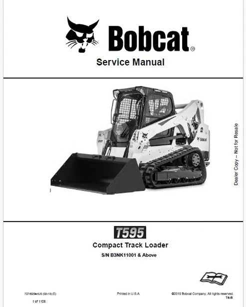 Bobcat T595 Compact Track Loader Pdf Repair and Service Manual (Pb no. 7274929enUS)