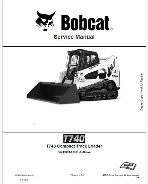 Bobcat T740 Compact Track Loader Pdf Repair and Service Manual (Pb no. 7252367enUS)