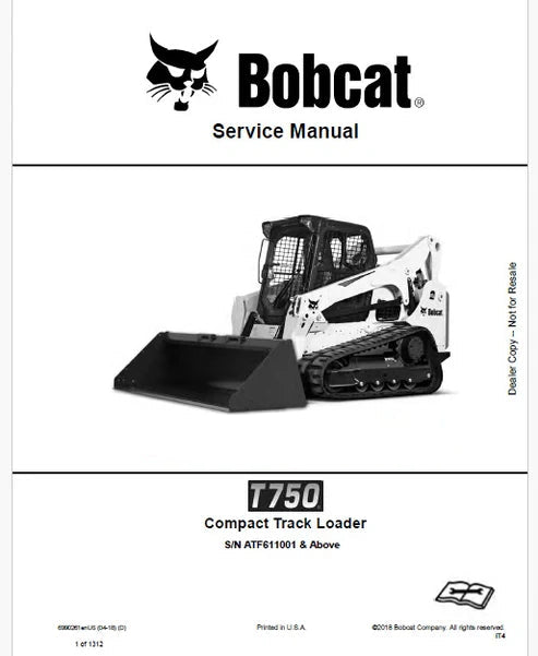 Bobcat T750 Compact Track Loader Pdf Repair and Service Manual (Pb no. 6990261enUS)
