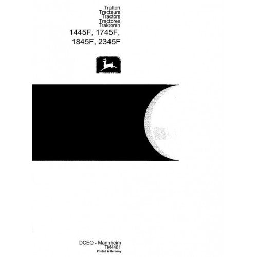 John Deere 1445F, 1745F, 1845F, 2345F Tractors Pdf Technical Service Manual TM4481