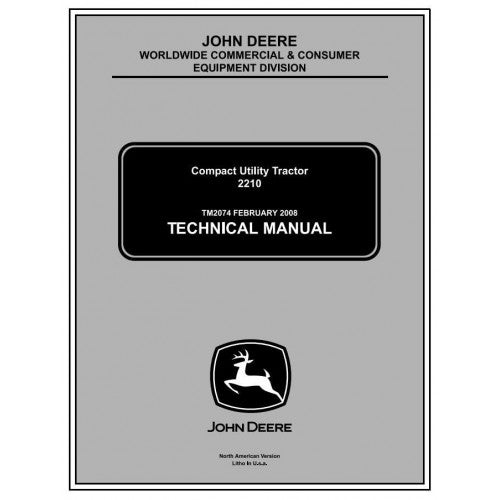 John Deere 2210 Compact Utility Tractor Pdf Technical Service Manual TM2074