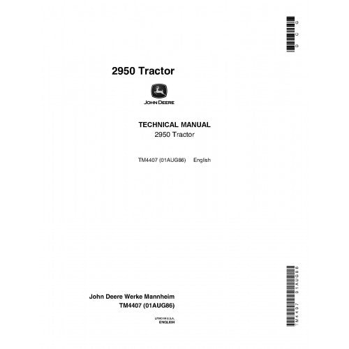 John Deere 2950 Tractor Pdf Technical Repair Manual TM4407