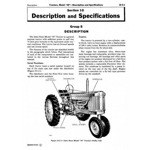 John Deere 50, 520, 530 Tractors Pdf Technical Service Manual SM2010 2