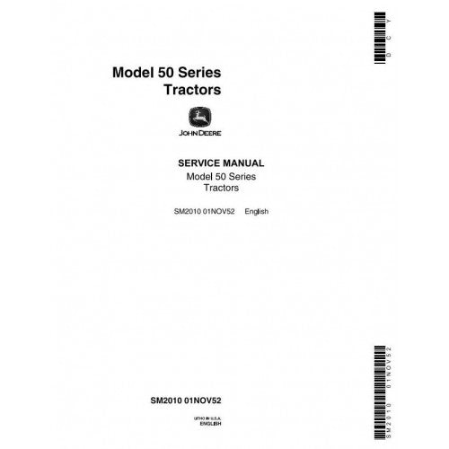 John Deere 50, 520, 530 Tractors Pdf Technical Service Manual SM2010