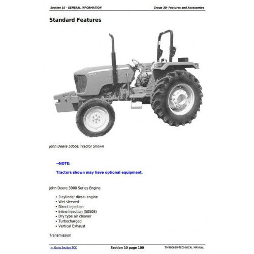 John Deere 5050E, 5055E, 5060E, 5065E, 5075E, 5210, 5310 Tractor Pdf Technical Repair Manual TM900619 2
