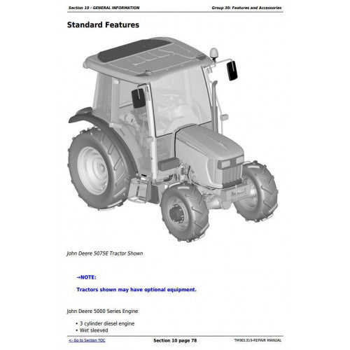 John Deere 5055E, 5065E and 5075E Tractor Pdf Technical Repair Manual TM901319 2