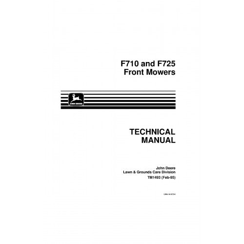 John Deere F710 and F725 Front Mower Pdf Technical Repair Service Manual TM1493