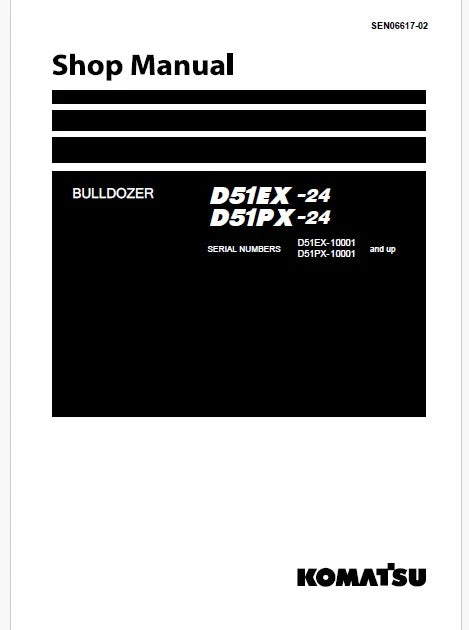 Komatsu D51EX-24, D51PX-24 Crawler Dozer Pdf Repair and Service Manual