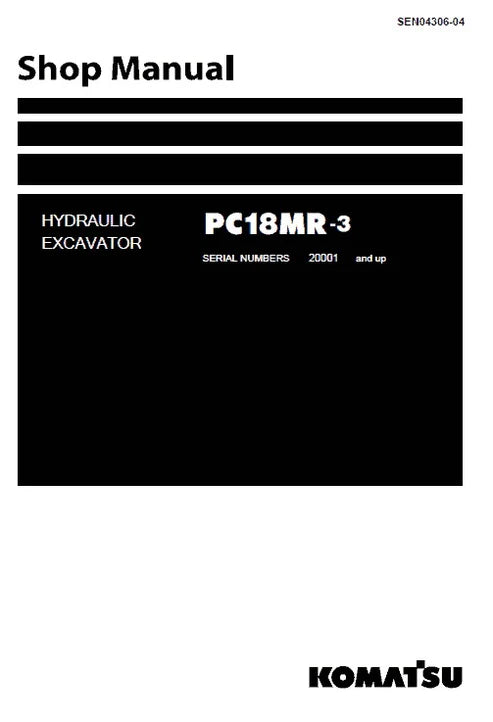 Komatsu PC18MR-3 Hydraulic Excavator Pdf Repair and Service Manual