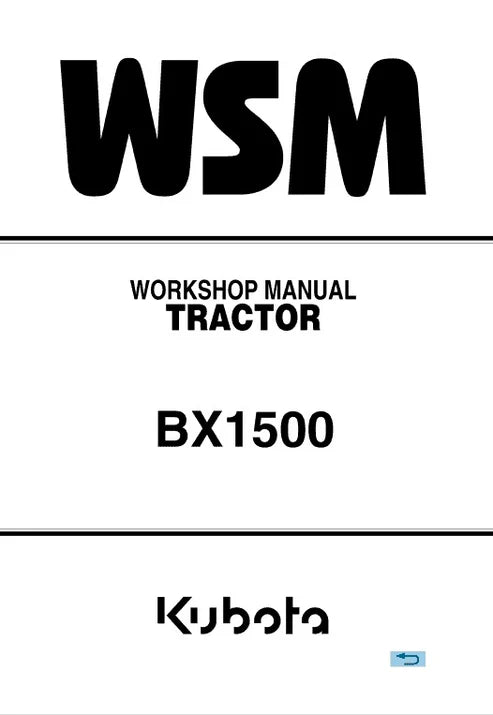Kubota BX1500 Tractor Pdf Repair and Service Manual