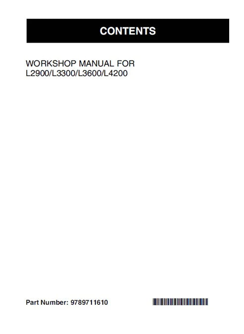Kubota L2900, L3300, L3600, L4200 Tractor Pdf Repair and Service Manual