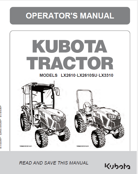 Kubota LX2610HSD Compact Tractor Pdf Operator's Manual