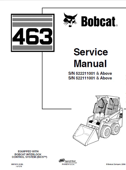 Bobcat 463 Skid Steer Loader Pdf Repair and Service Manual
