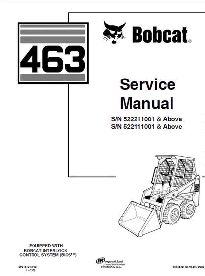 Bobcat 463 Skid Steer Loader Pdf Repair and Service Manual