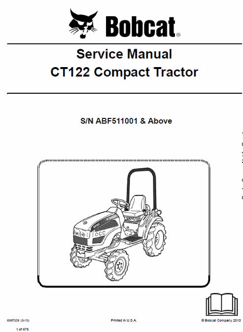 Bobcat CT122 Compact Tractor Pdf Repair and Service Manual