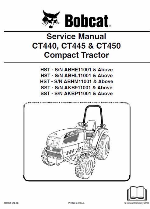 Bobcat CT440, CT445, CT450 Compact Tractor Pdf Repair and Service Manual