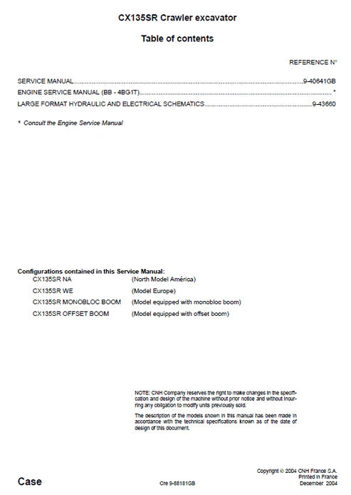 case-cx135sr-crawler-excavator-pdf-repair-and-service-manual