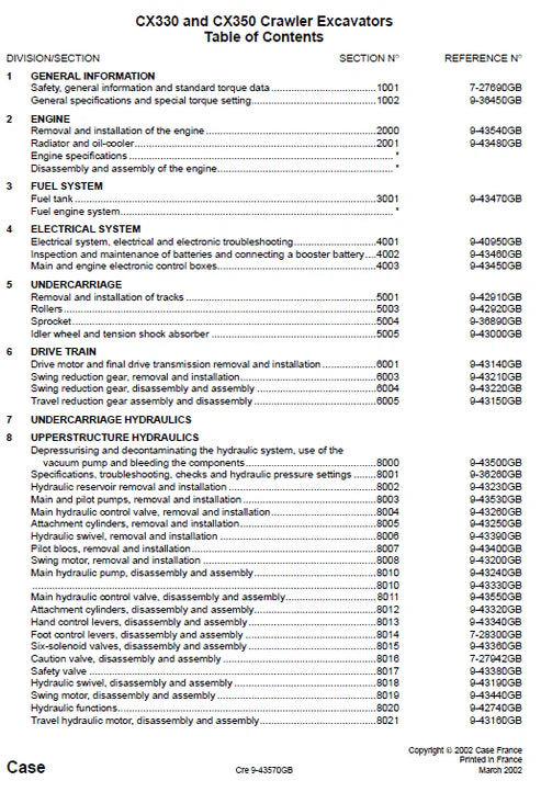case-cx330-cx350-crawler-hydraulic-excavator-pdf-repair-and-service-manual