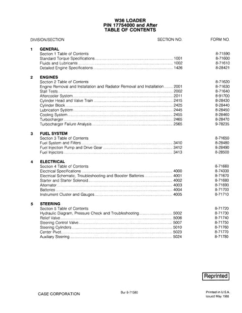 case-w36-loader-pdf-repair-and-service-manual-pb-no-9-66874