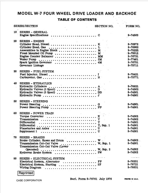 case-w7-loader-backhoe-four-wheel-pdf-repair-and-service-manual-pb-no-9-76762