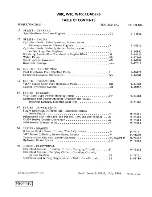 case-w8c-w9c-w10c-wheel-loaders-pdf-repair-and-service-manual-pb-no-9-99825