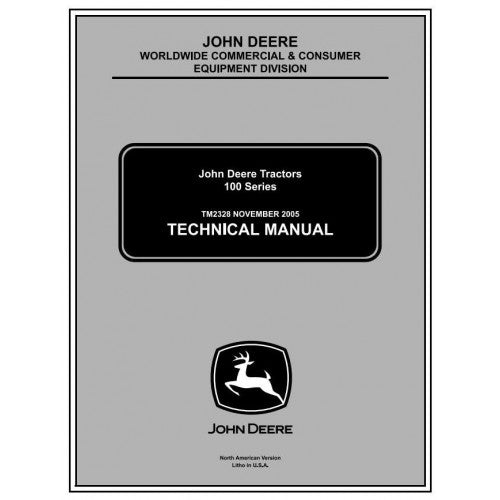 John Deere 102, 115, 125, 135, 145, 155C, 190C Select Series Tractor Pdf Technical Repair Service Manual TM2328CCE