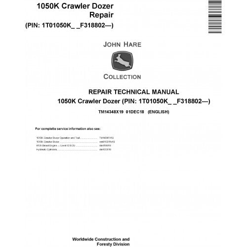 John Deere 1050K Crawler Dozer Pdf Technical Repair Service Manual TM14348X19