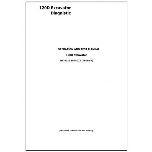 John Deere 120D Excavator Pdf Technical Repair Service Manual TM10736